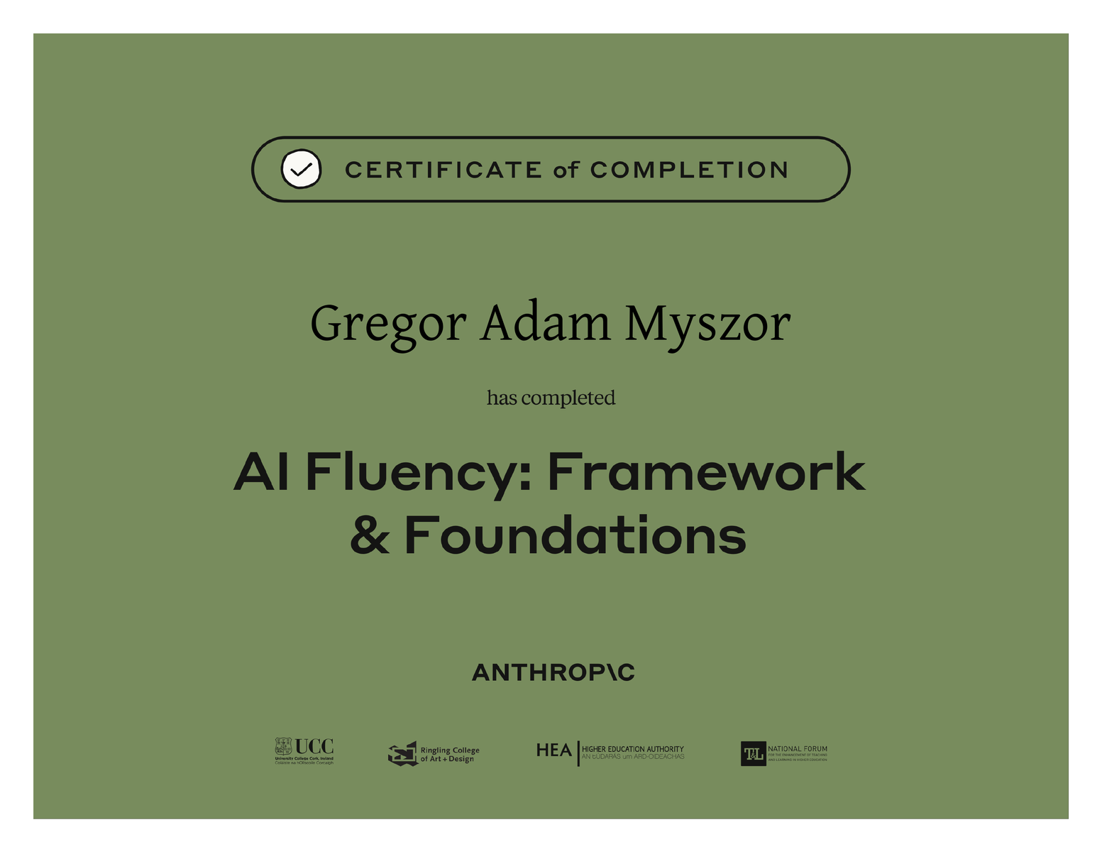 Anthropic Certificate: AI Fluency Framework & Foundations