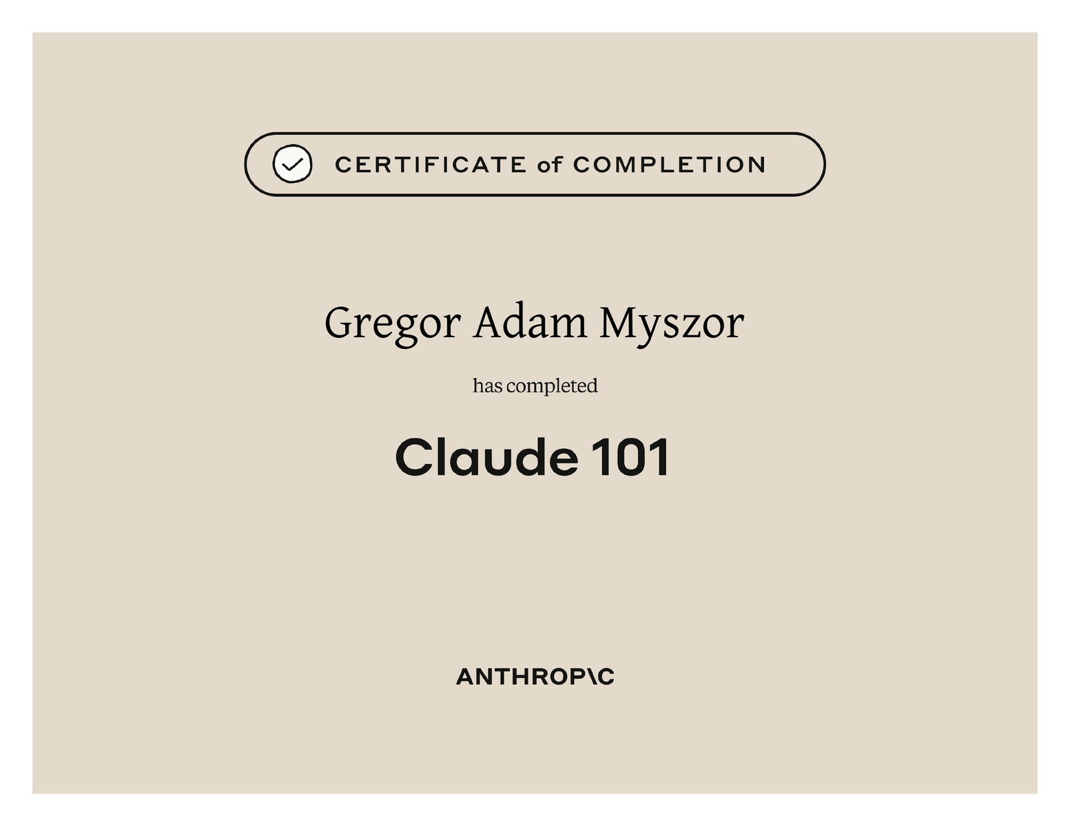 Anthropic Certificate: Claude 101