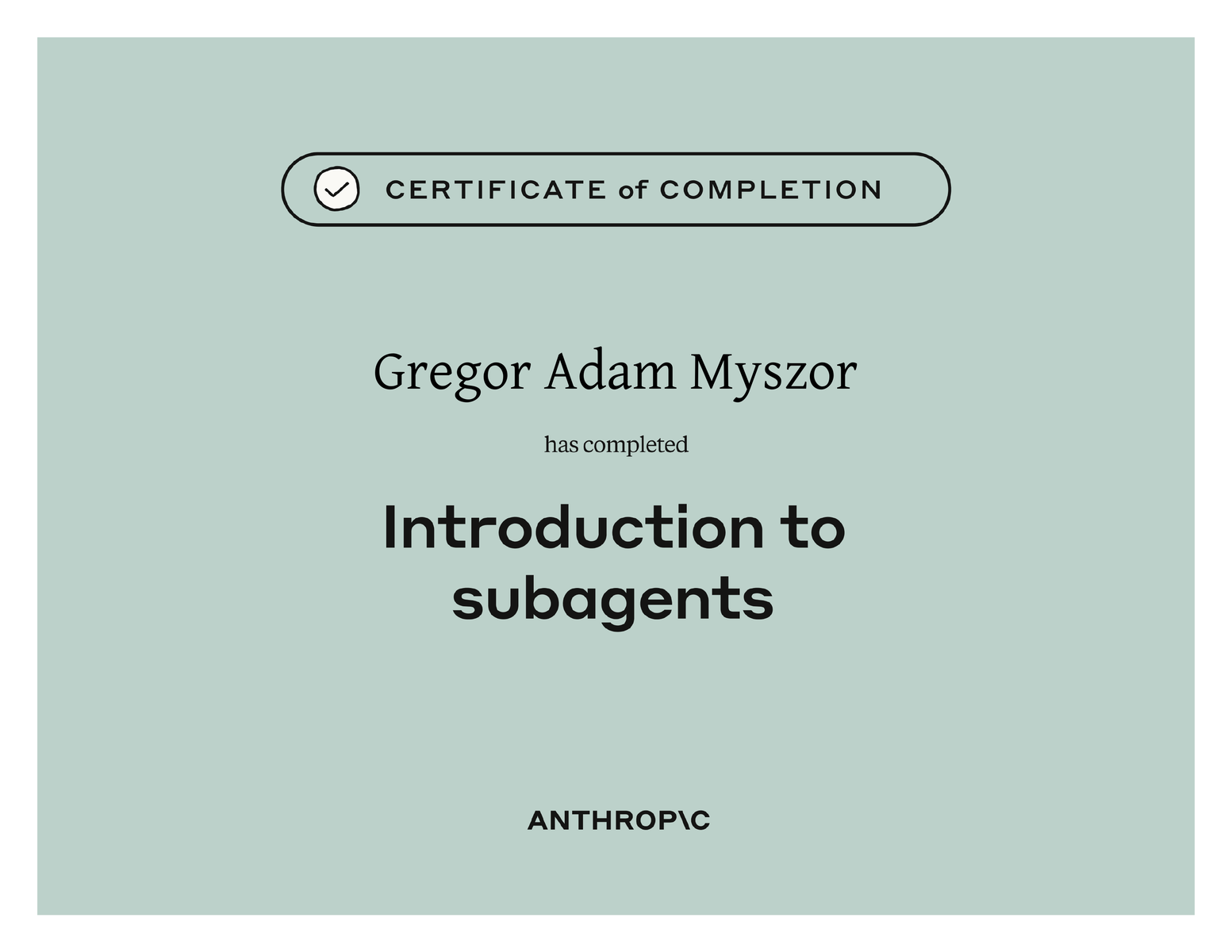 Anthropic Certificate: Introduction to Subagents